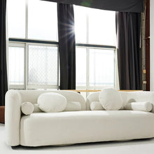 Load image into Gallery viewer, Milky White Boucle Round Shaped Upholstery Arm Sofa

